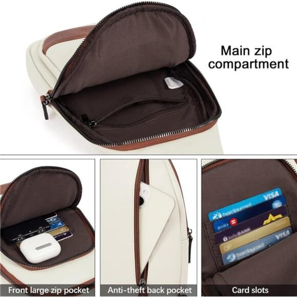 Womens Faux Leather Crossbody Sling Bag Travel Purse Backpack Chest Bag main image 6